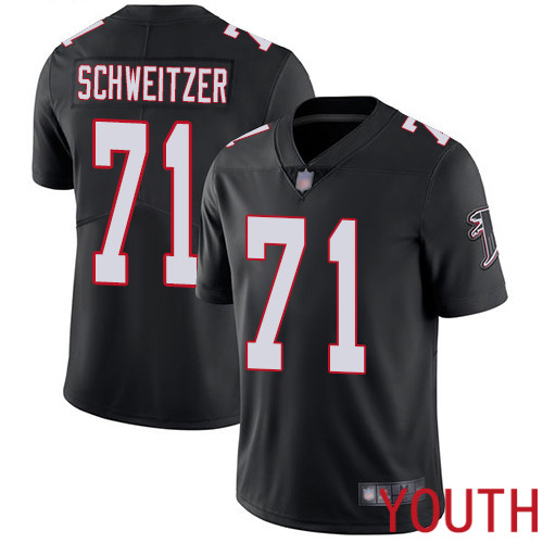 Atlanta Falcons Limited Black Youth Wes Schweitzer Alternate Jersey NFL Football #71 Vapor Untouchable